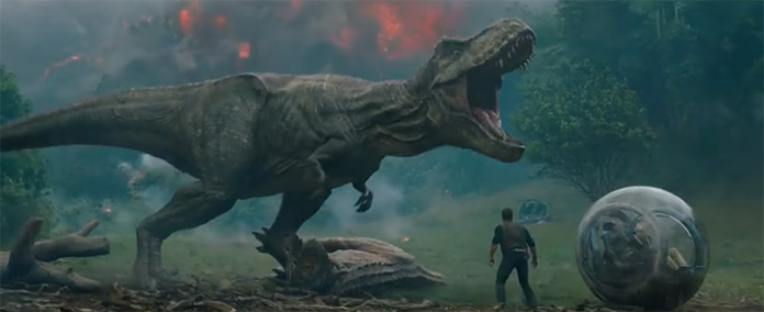 Watch Chris Pratt + Dinosaurs + a Volcano in the First 